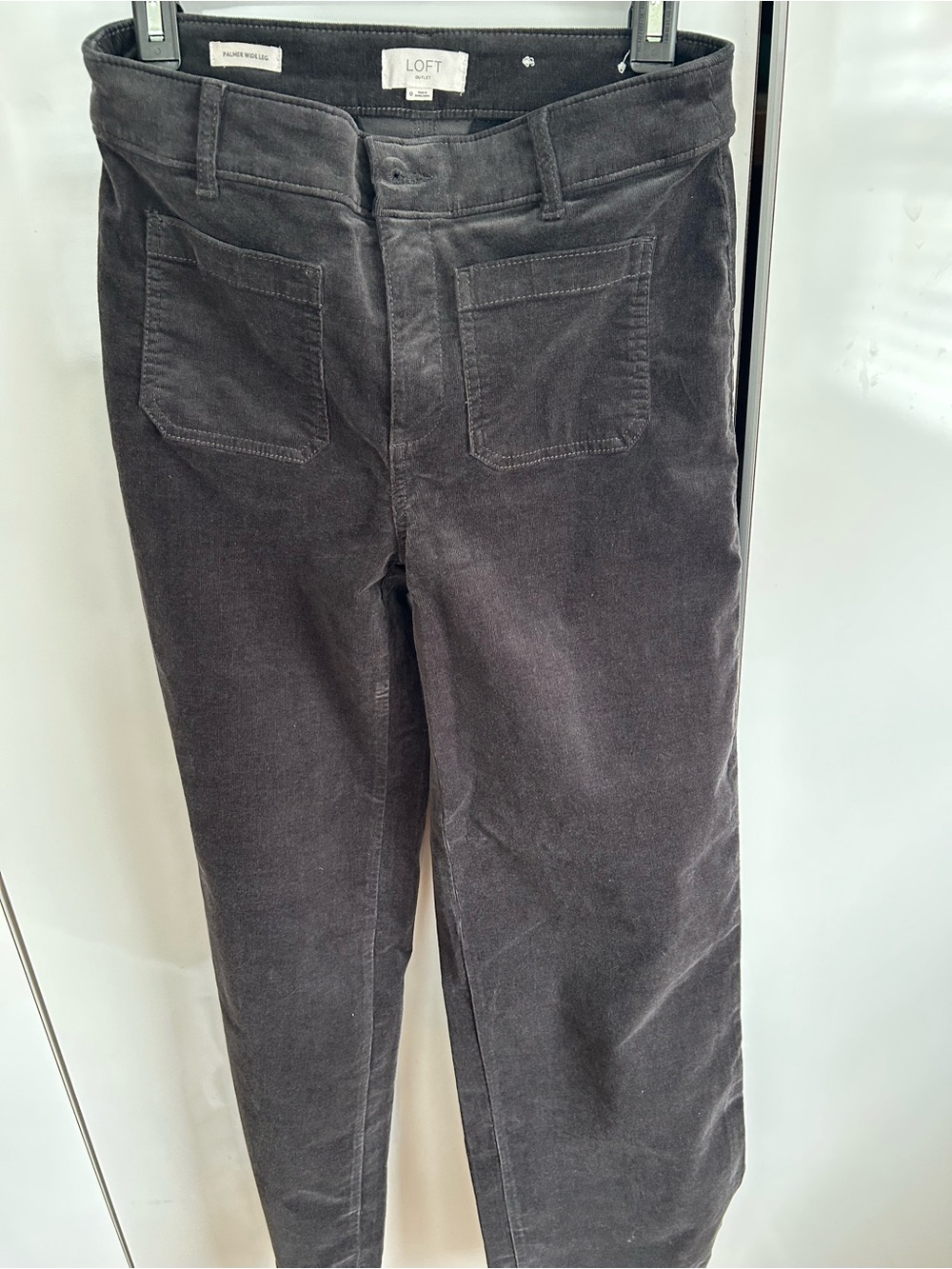 LOFT Outlet Dark Gray Corduroy Wide-Leg Pants